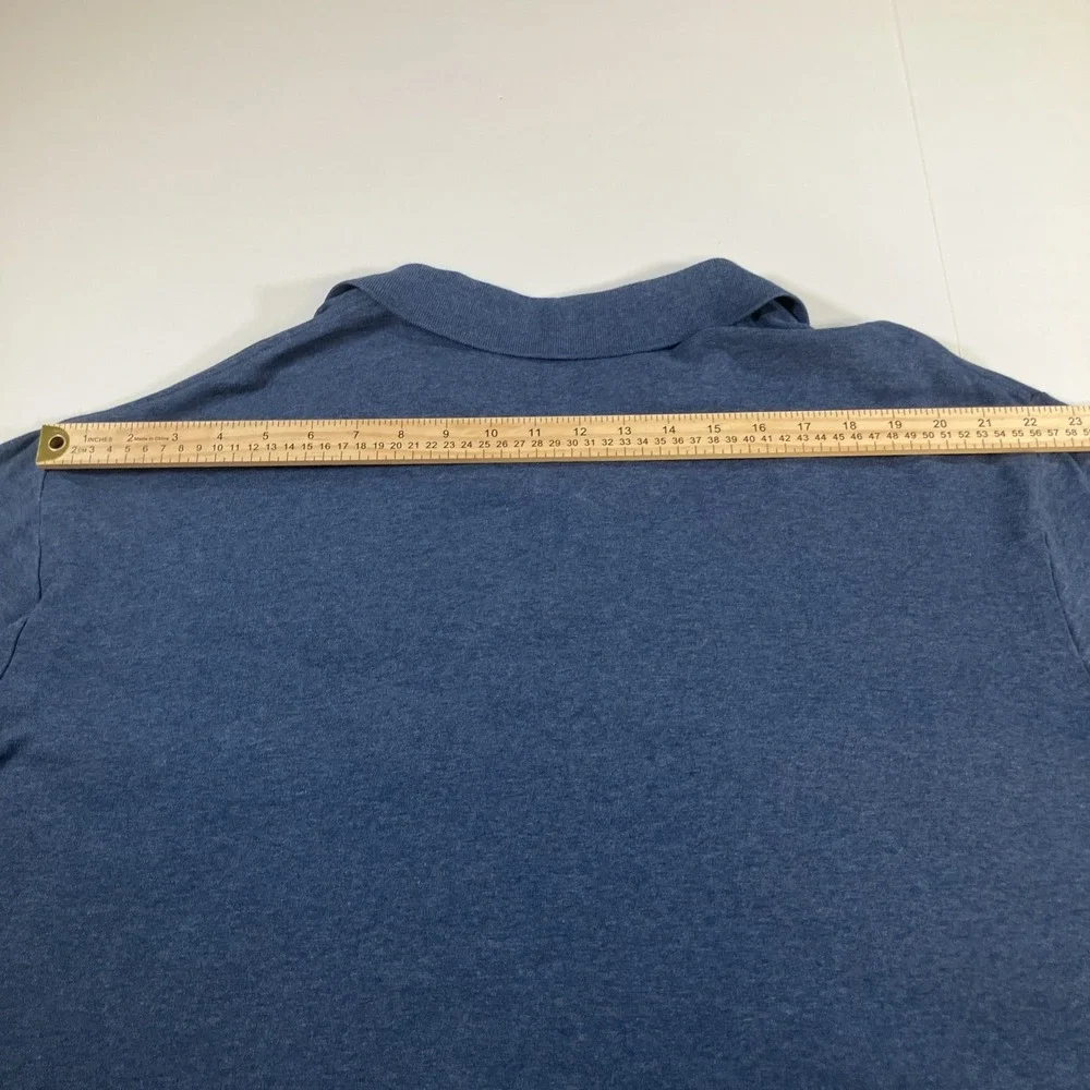 Polo Ralph‎ Lauren Long Sleeve Polo Shirt Mens 3XLT Blue Heather Green Pony